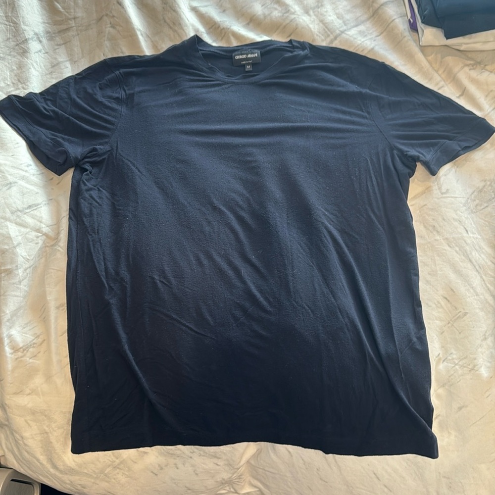 Authentic lightly used Giorgio Armani navy t shirt size 52